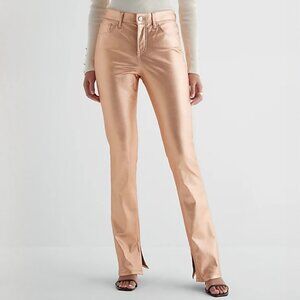 NWT Express Mid Rise Rose Gold Metallic Coated Skyscraper Jeans Pants - 6R
